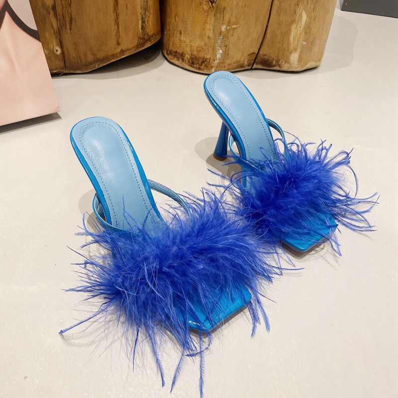 High heels, Muller shoes, banquet runway, plush sandals, and slippers - Image 6