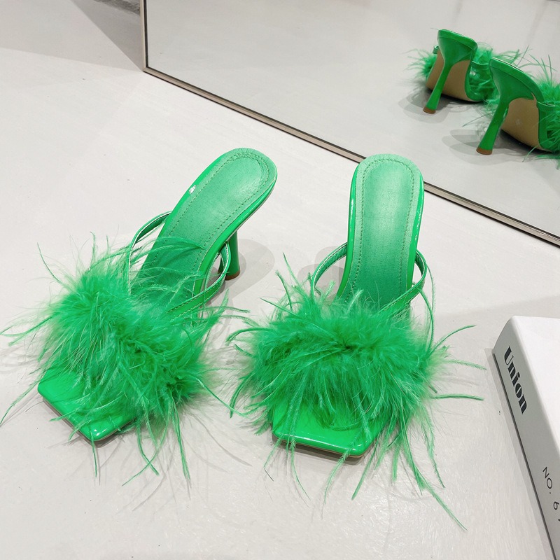 High heels, Muller shoes, banquet runway, plush sandals, and slippers - Image 3