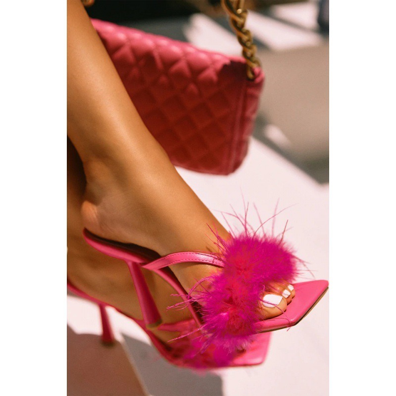 High heels, Muller shoes, banquet runway, plush sandals, and slippers - Image 8