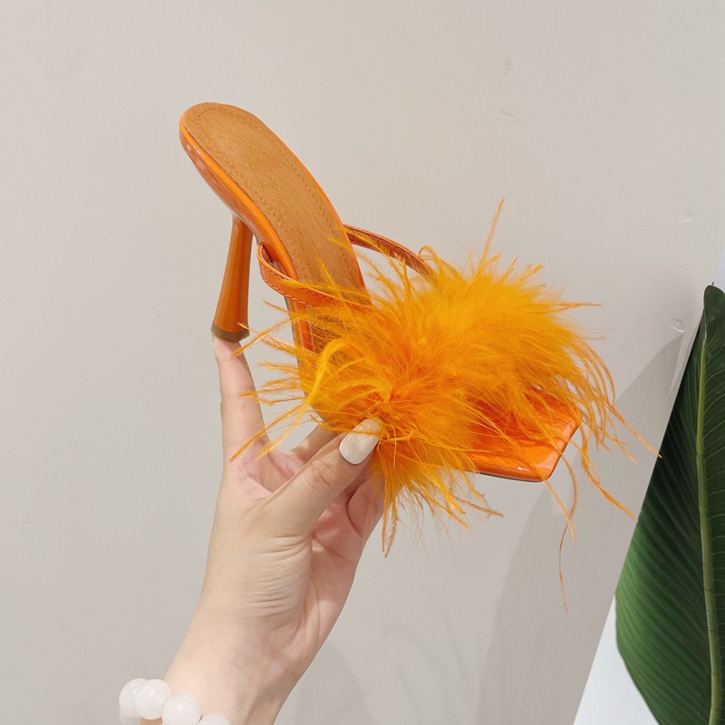 High heels, Muller shoes, banquet runway, plush sandals, and slippers - Image 5