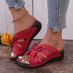 Elegant women's high heels low-heeled sandals casual slippers